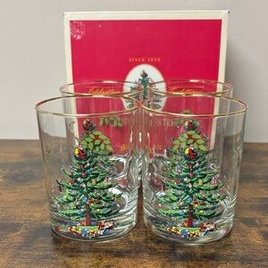Spode Christmas Tree Double Old Fashioned Glasses